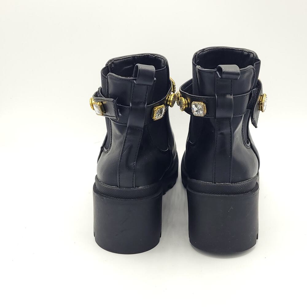 Nicole Miller Chelsey Rhinestone Strap Boots Black women's size 7.5 - Picture 6 of 9
